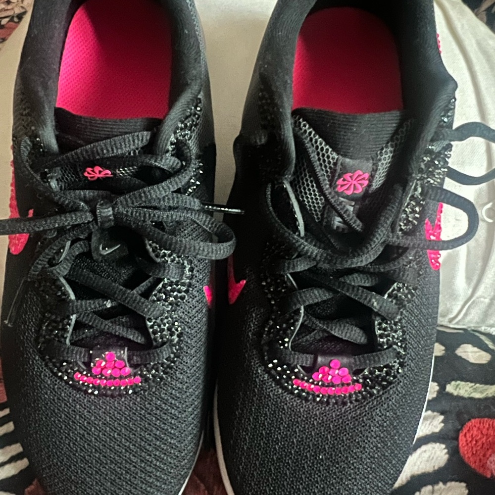 Nike shoes with rhinestone added